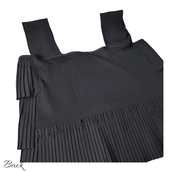 J. Crew Tiered Pleated Sleeveless Tank Black Womens Size Small - Picture 7 of 9